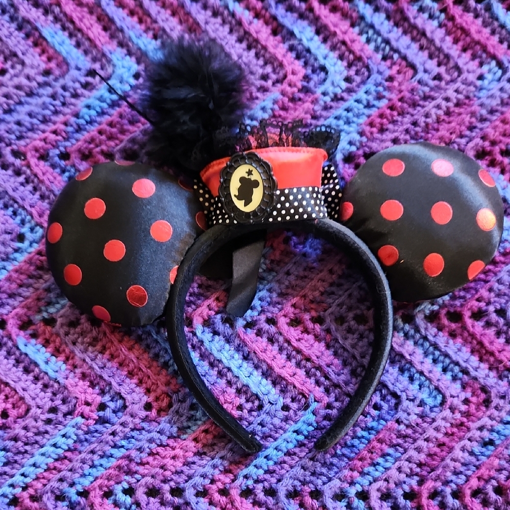Disney Black and Red Polka Dot Mouse Ears Headband